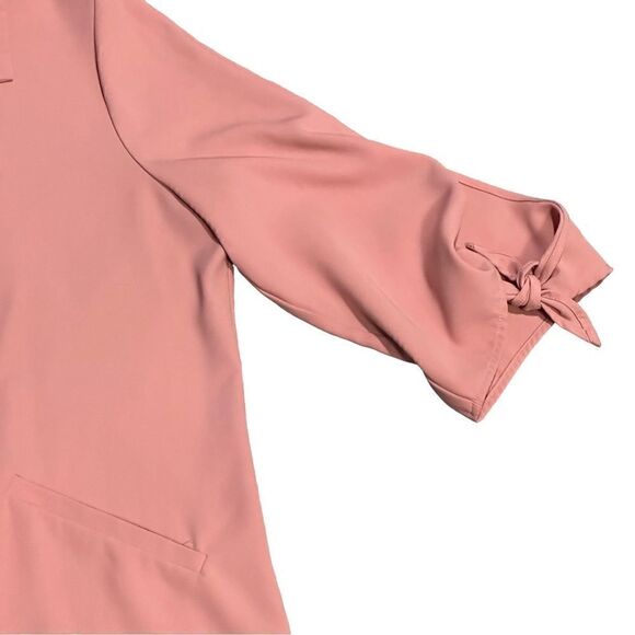 GNW Pink Open Front Knot Cuff 3/4 Sleeve Office Blazer - Picture 6 of 11